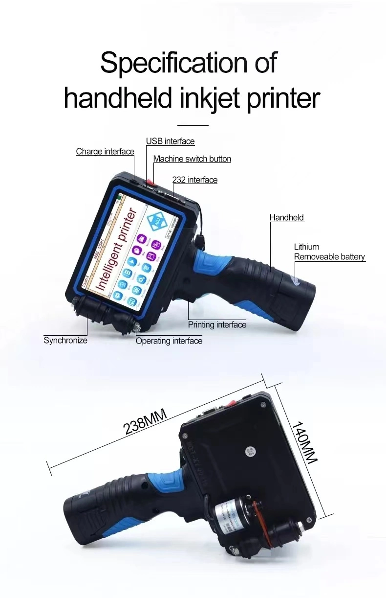 2022 Expiry Code Date Coding Machine Online Thermal Inkjet Printer Tij on Paper, Carton, Glass, Steel, Stone Board