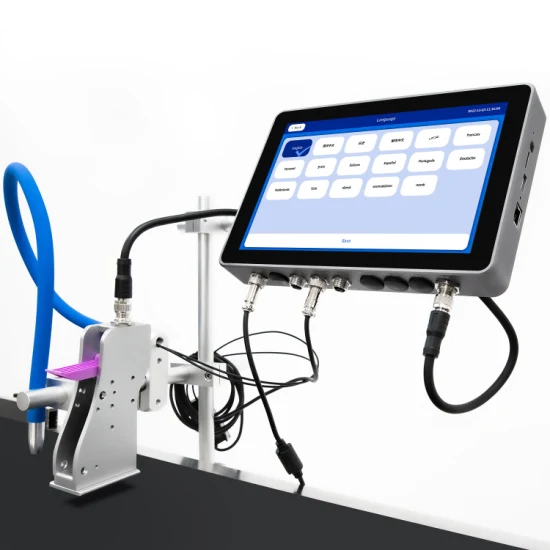 Impressora de codificação a jato de tinta térmica Tij LCD de 10 polegadas para impressão de embalagem retrátil